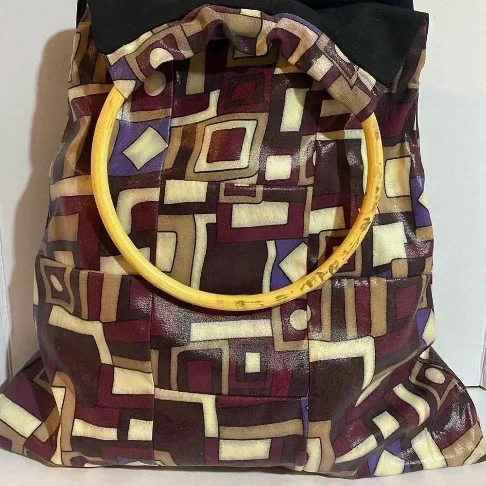 Comeco print nylon satchel handbag